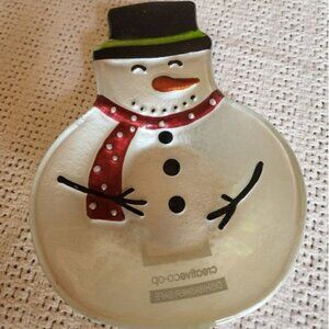 Creative Co-op Dishwasher Safe Snowman Candy, Trinket,‎ Key Dish